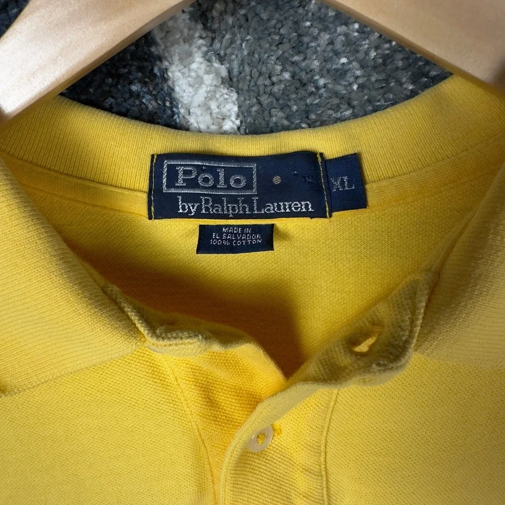 Polo Ralph Lauren Polo Shirt Mens XL Yellow Excellent Short Sleeve Pique Logo